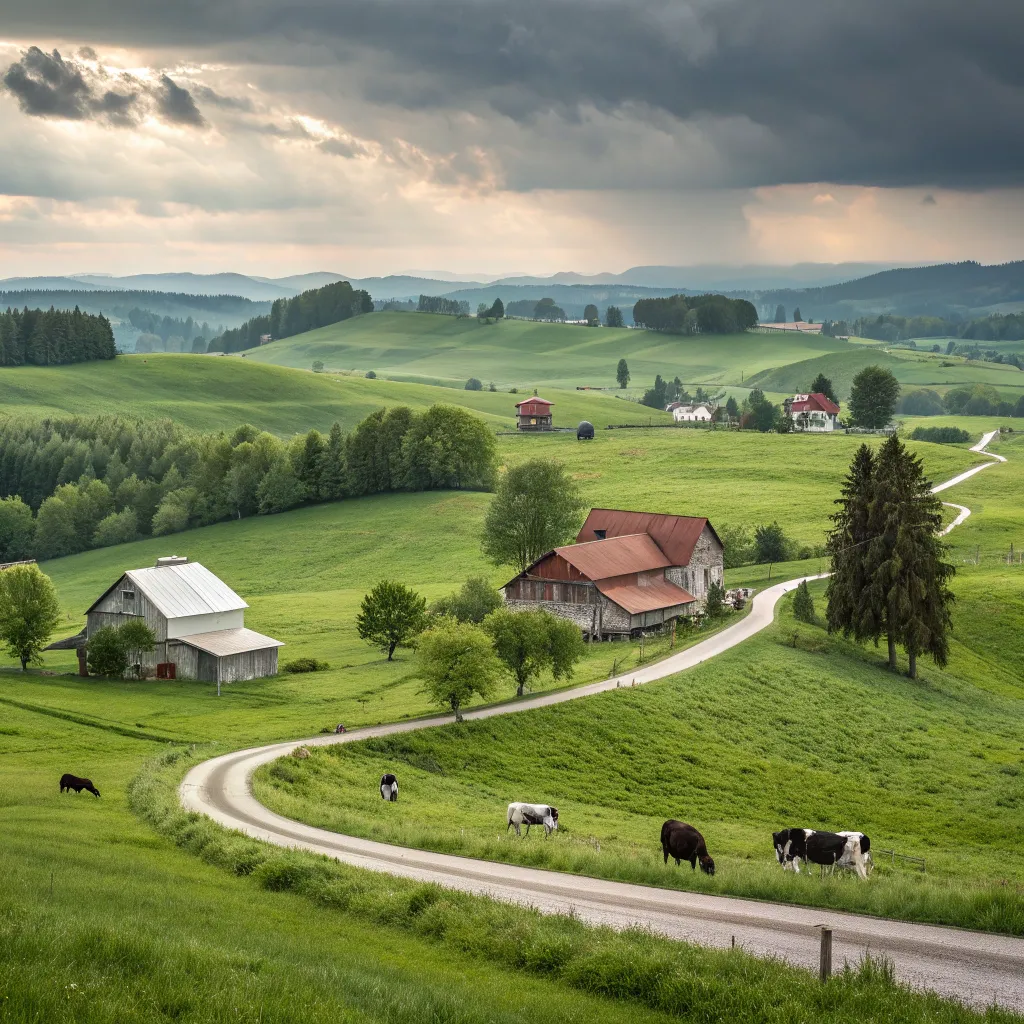 Cheese farm landscape